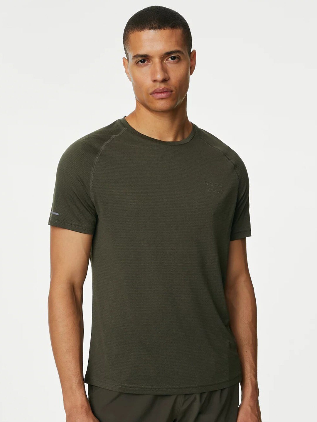 

Marks & Spencer Round Neck Raglan Sleeves Knitted T-shirt, Green