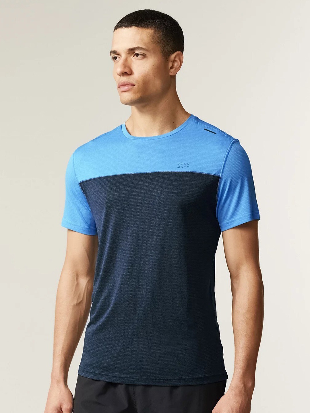 

Marks & Spencer Round Neck Colourblocked T-shirt, Blue