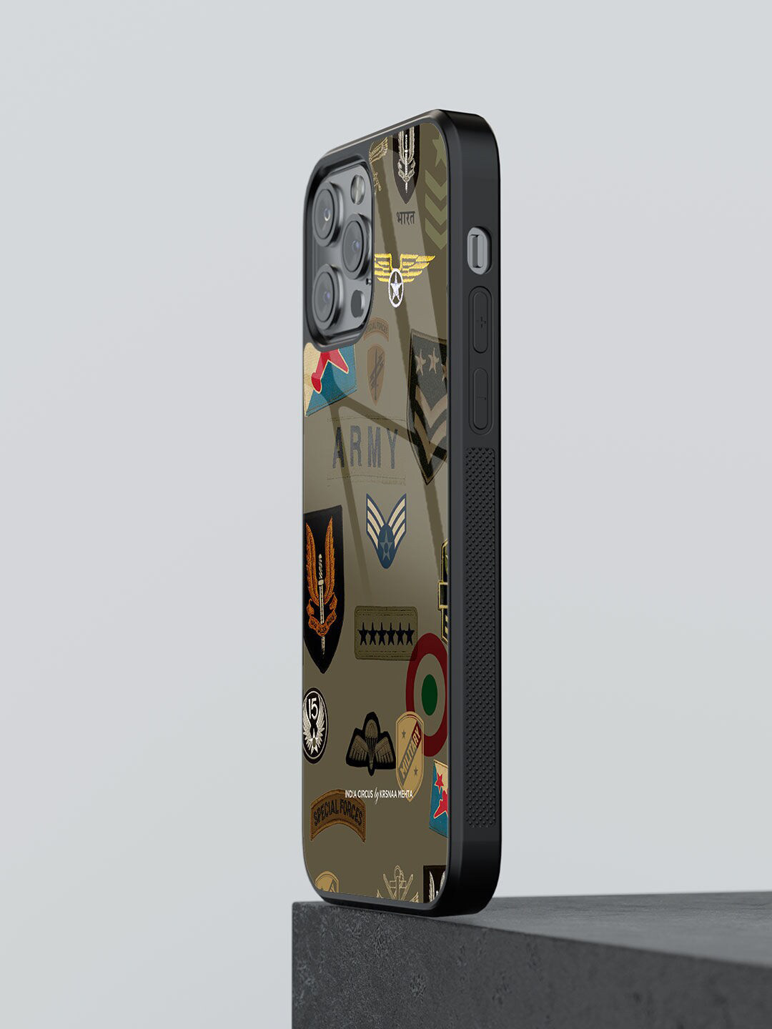 

macmerise Roger Design Glass iPhone 13 Pro Max Back Case, Olive