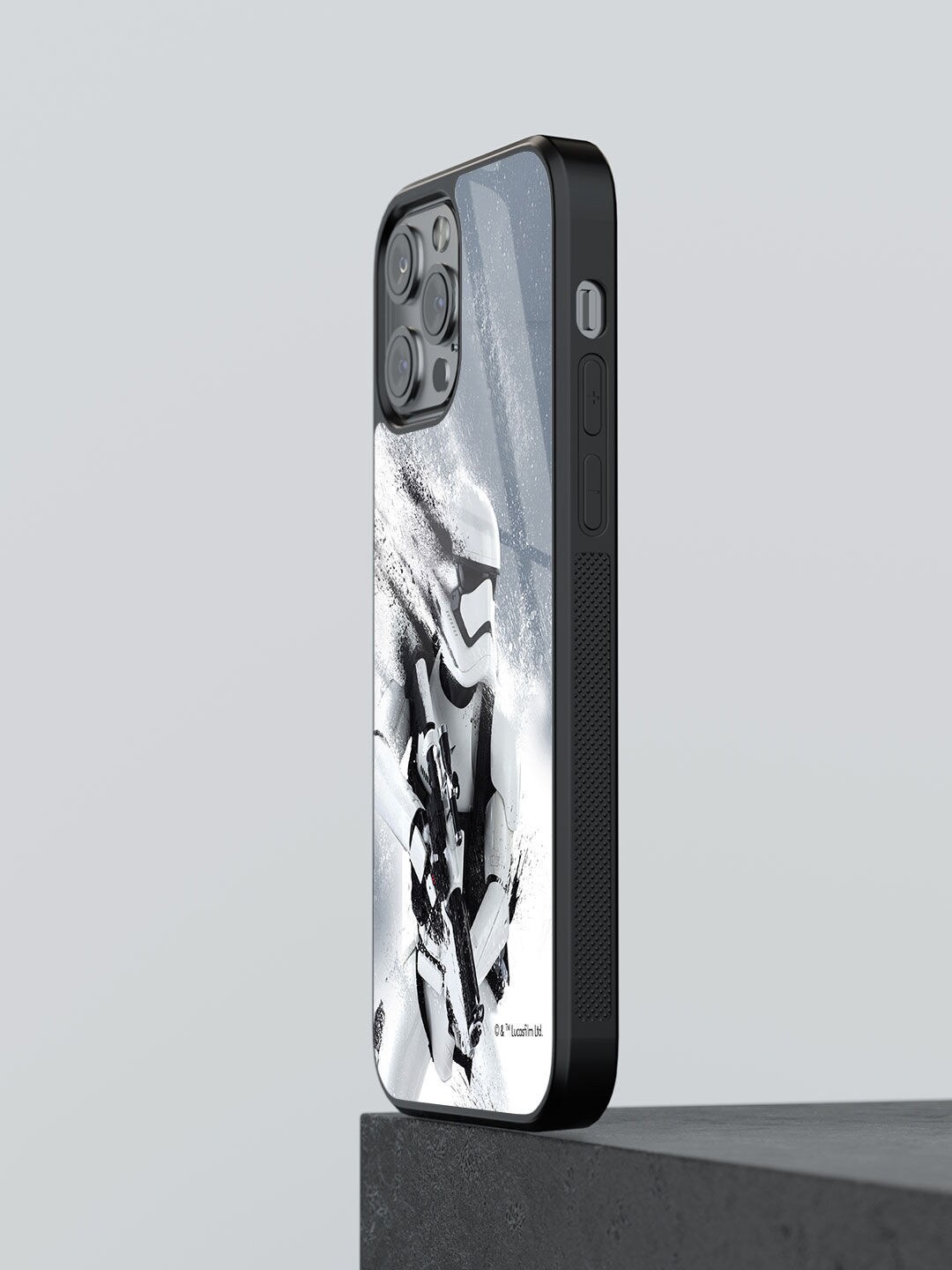 

macmerise Trooper Storm Design Glass iPhone 13 Pro Max Back Case, White