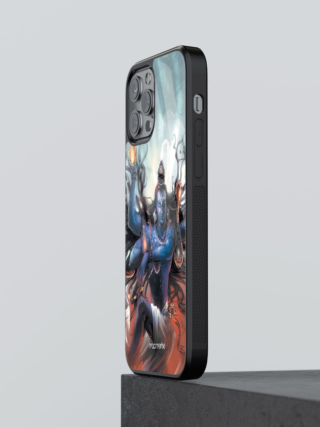

macmerise Nataraj Design Glass iPhone 13 Pro Max Back Case, Blue