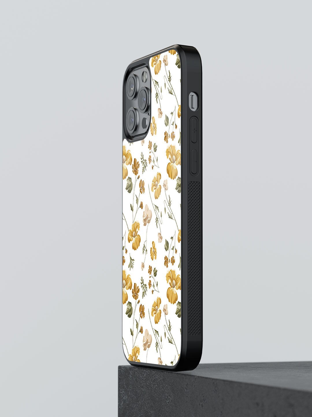 

macmerise SK Shining Prim Rose Design Glass iPhone 13 Pro Max Back Case, White
