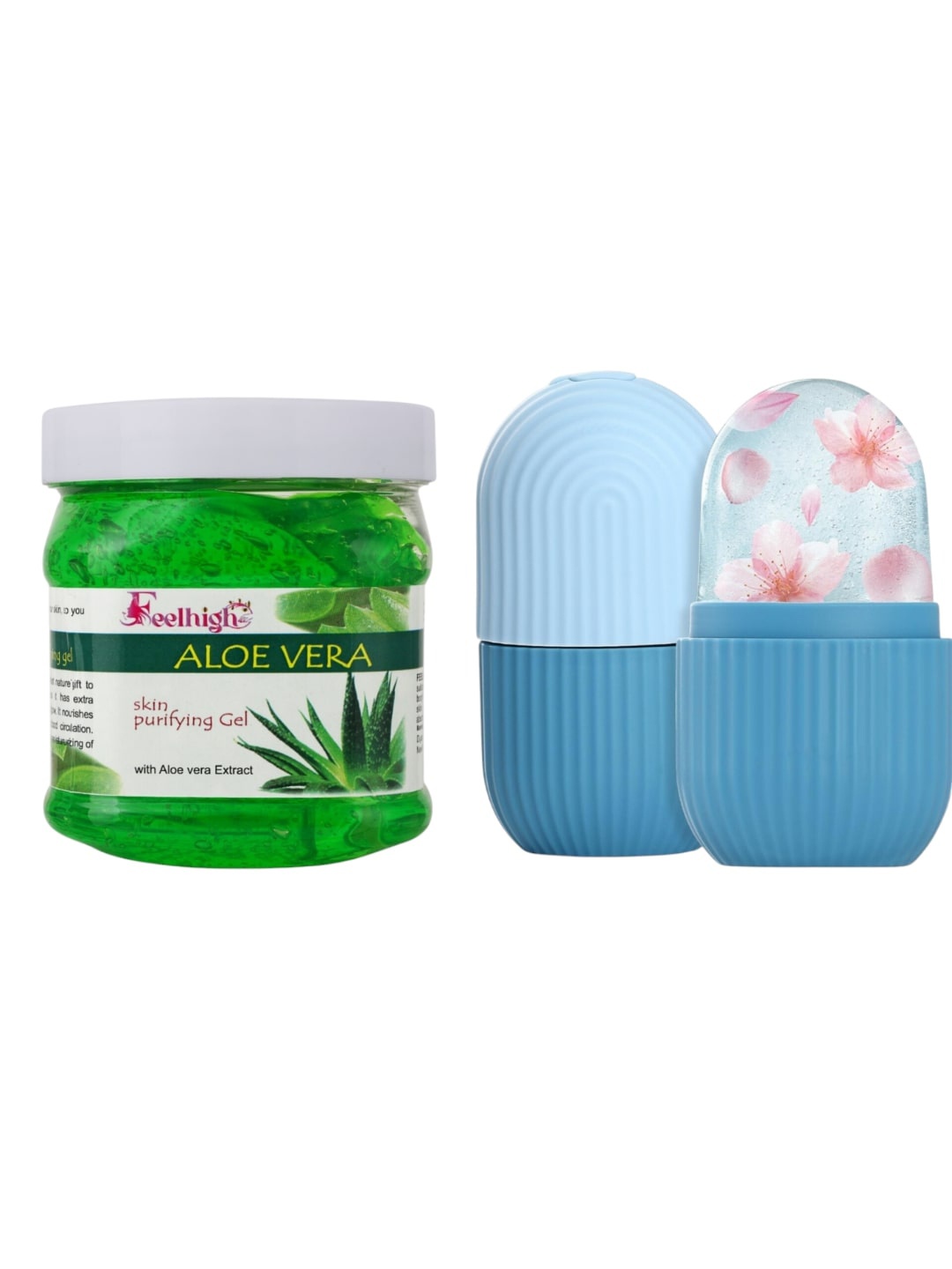 

FEELHIGH Ice Roller with Aloe Vera Gel - 10ml+500ml, Multi