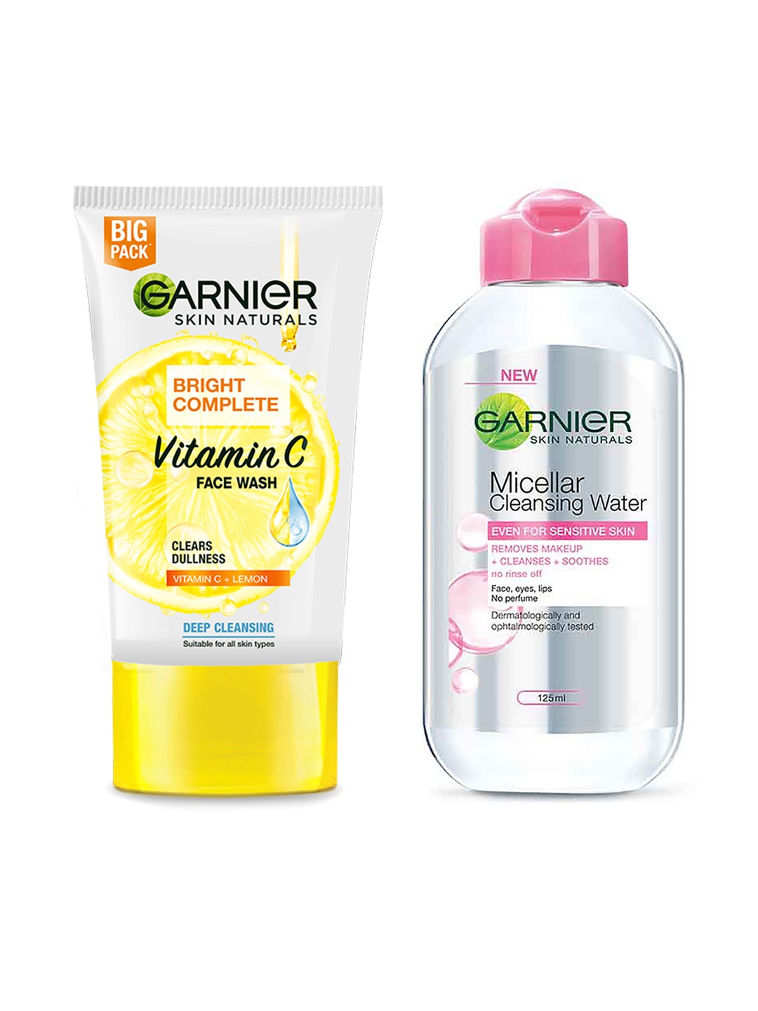 

Garnier Bright Complete Face Wash 150 g & Micellar Cleansing Water 125ml, Yellow