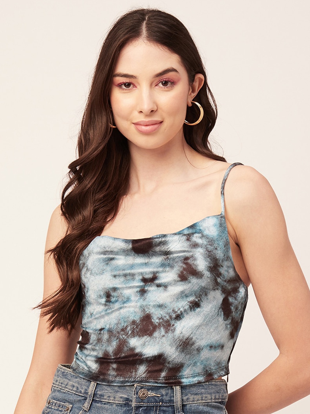 

Moomaya Tie & Dye Crop Top, Blue