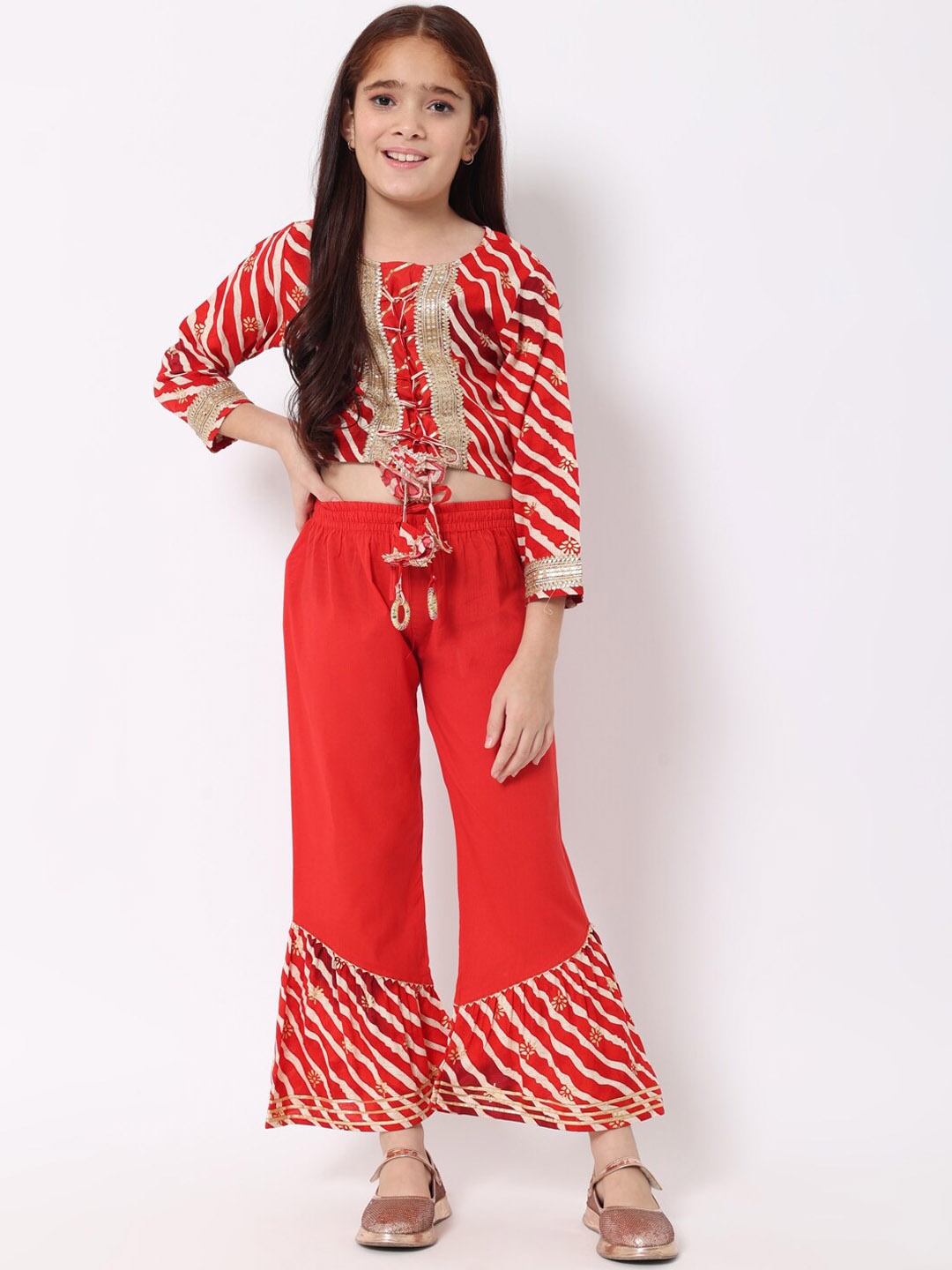 

Readiprint Fashions Girls Printed Top & Trouser, Red