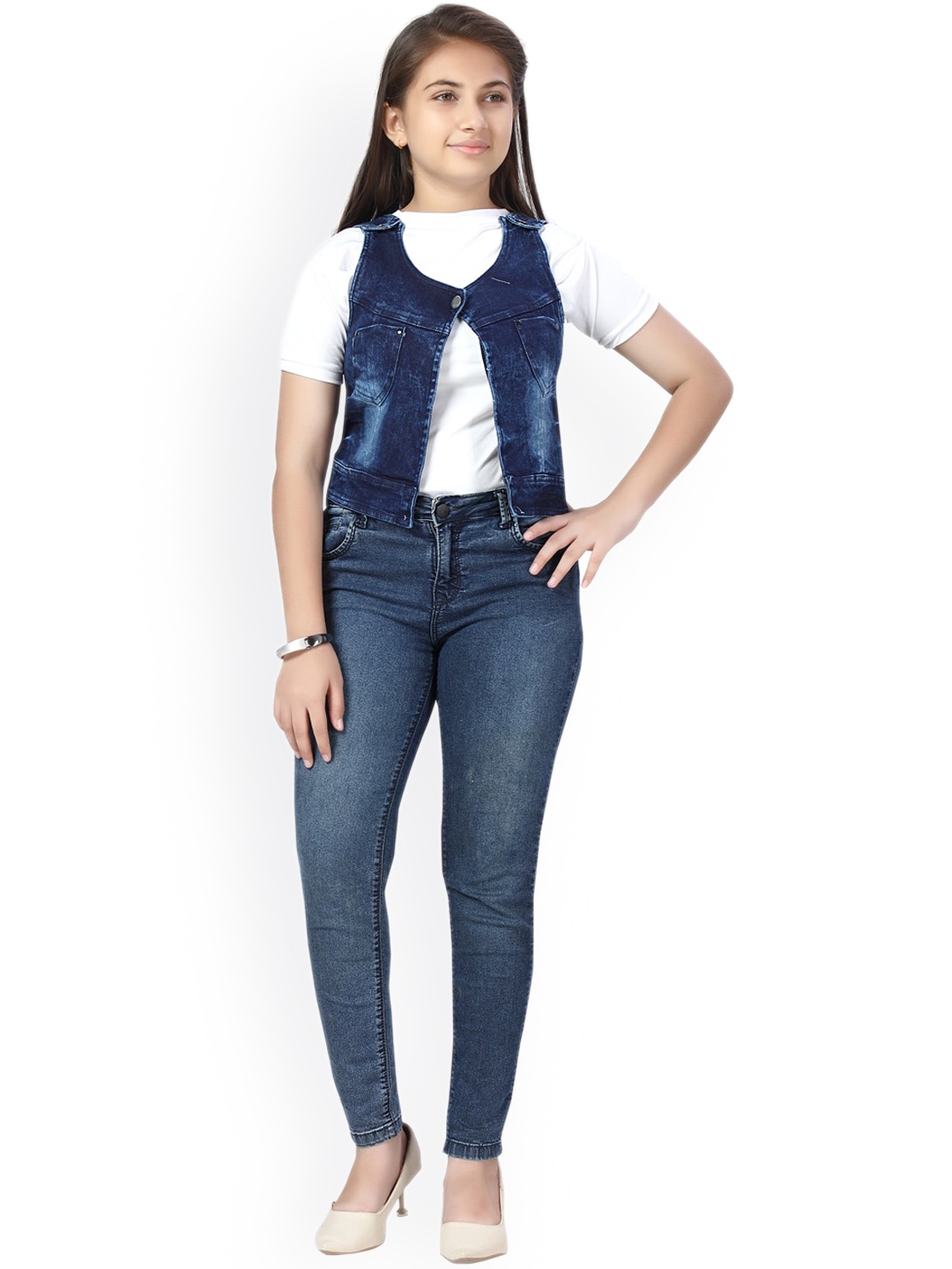 

Aarika Girls Lightweight Cotton Denim Jacket, Blue