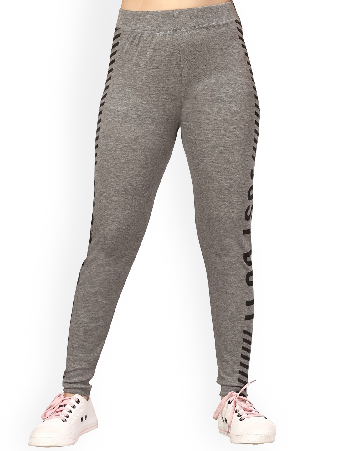 

Aarika Girls Typography Printed Cotton Sports Track Pants, Grey