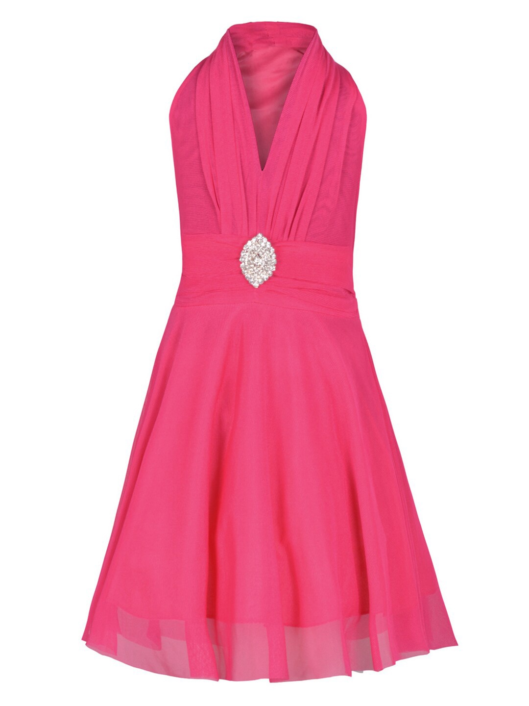 

Aarika Girls V-Neck Sleeveless Fit & Flare Dress, Pink