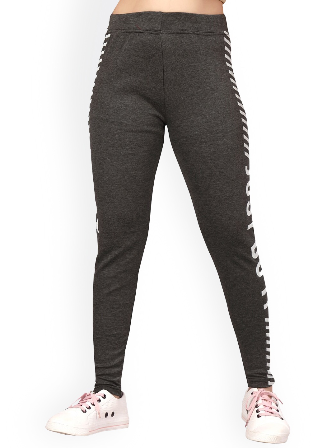

Aarika Girls Typography Printed Cotton Sports Track Pants, Grey