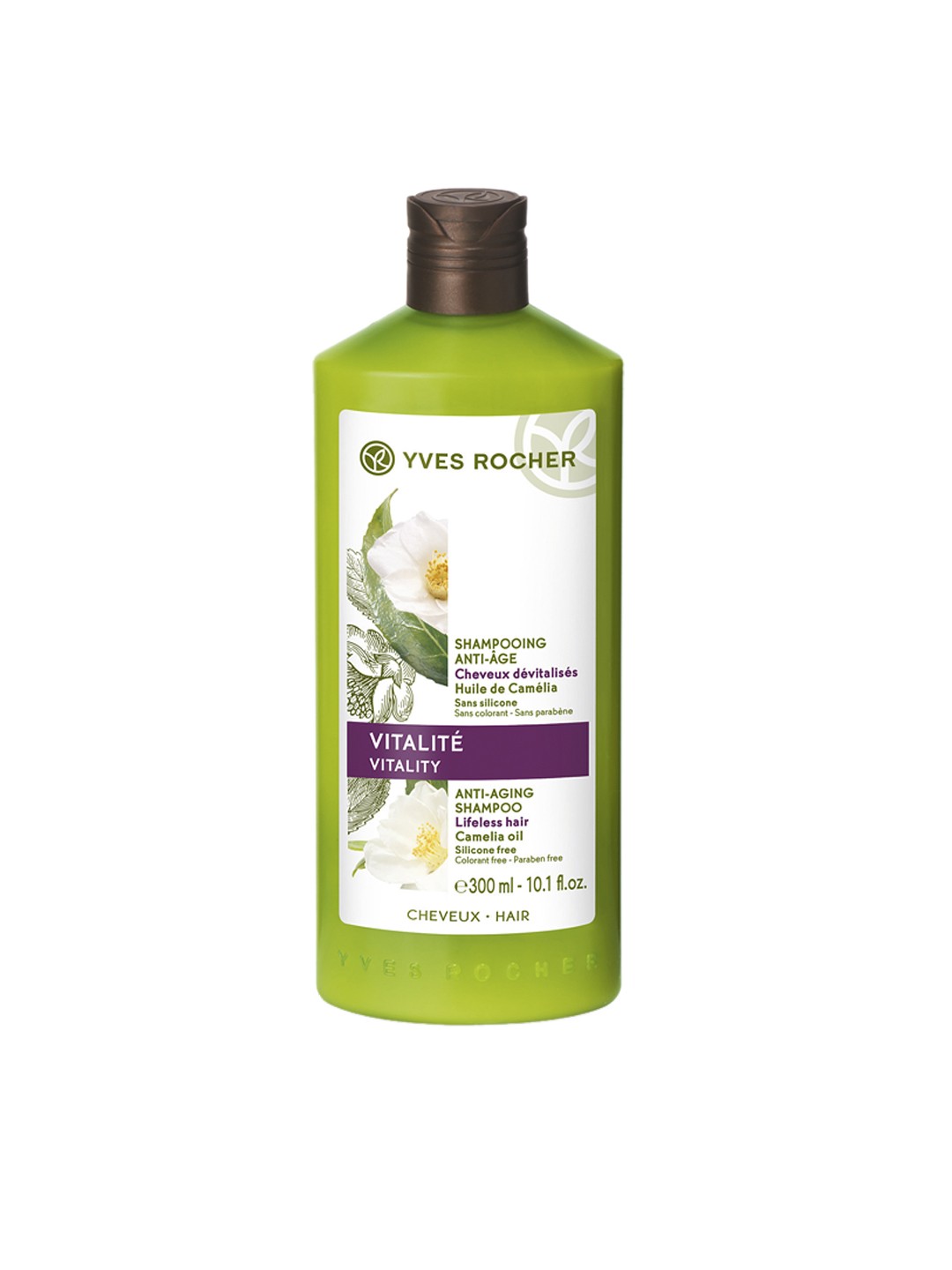 

YVES ROCHER Anti-Aging Revitalizing Shampoo For Lifeless Hair 300ml, Green