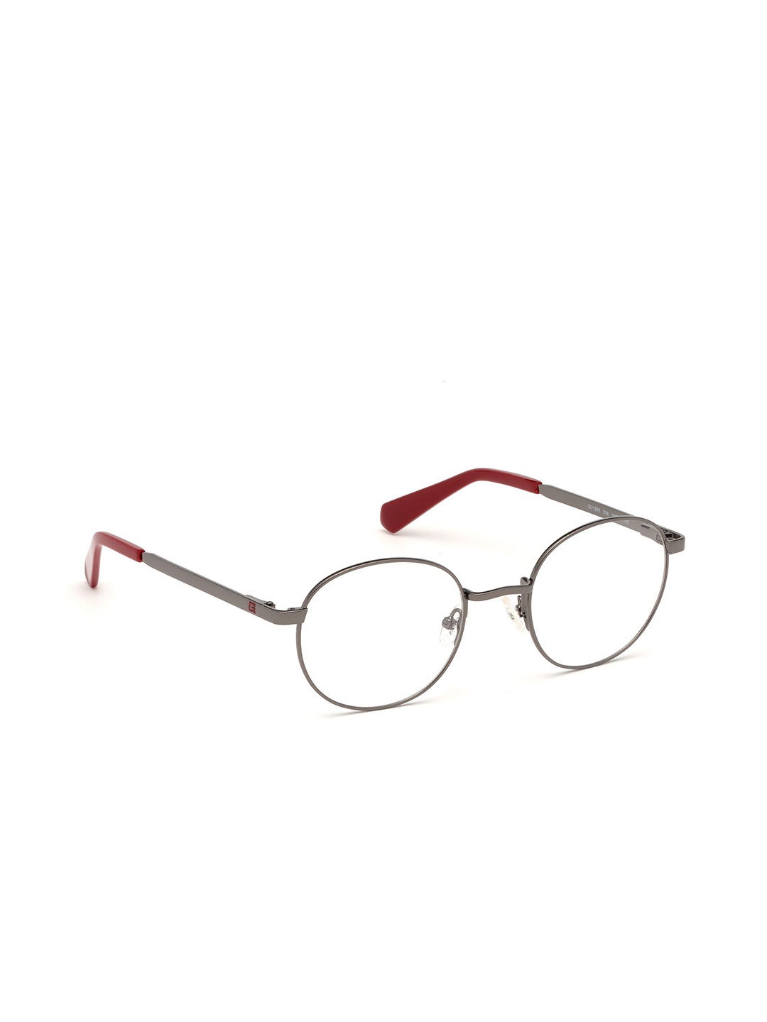 

GUESS Men Full Rim Metal Round Frame, Silver