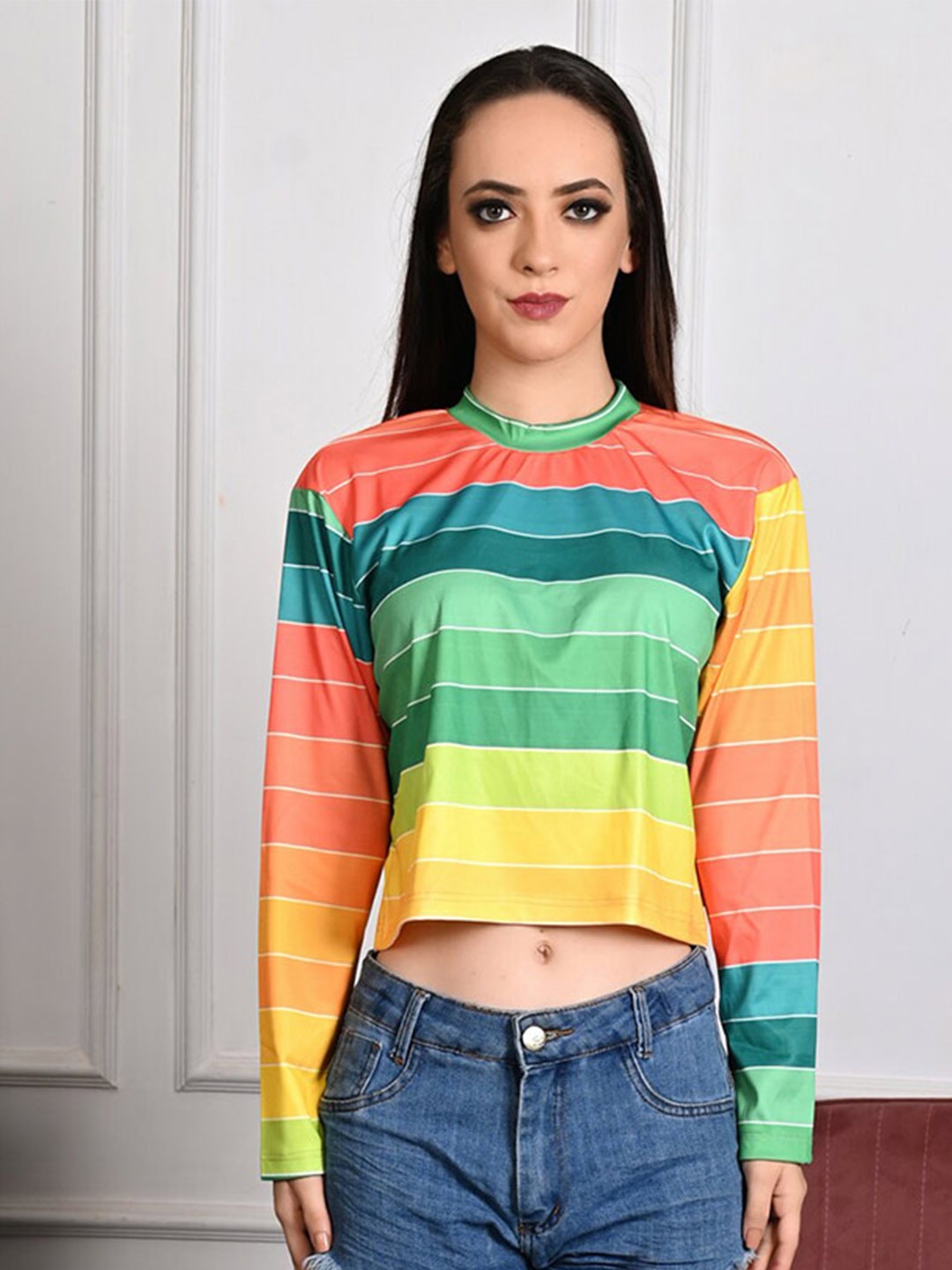 

Rajoria Instyle Striped Round Neck T-Shirt, Red