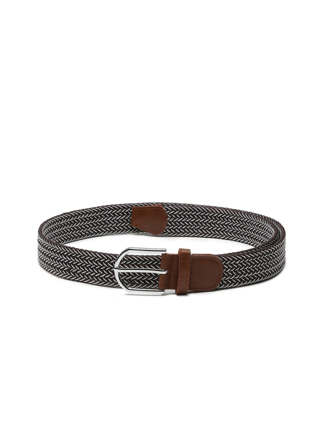 

MUTAQINOTI Men Textured Belt, Brown