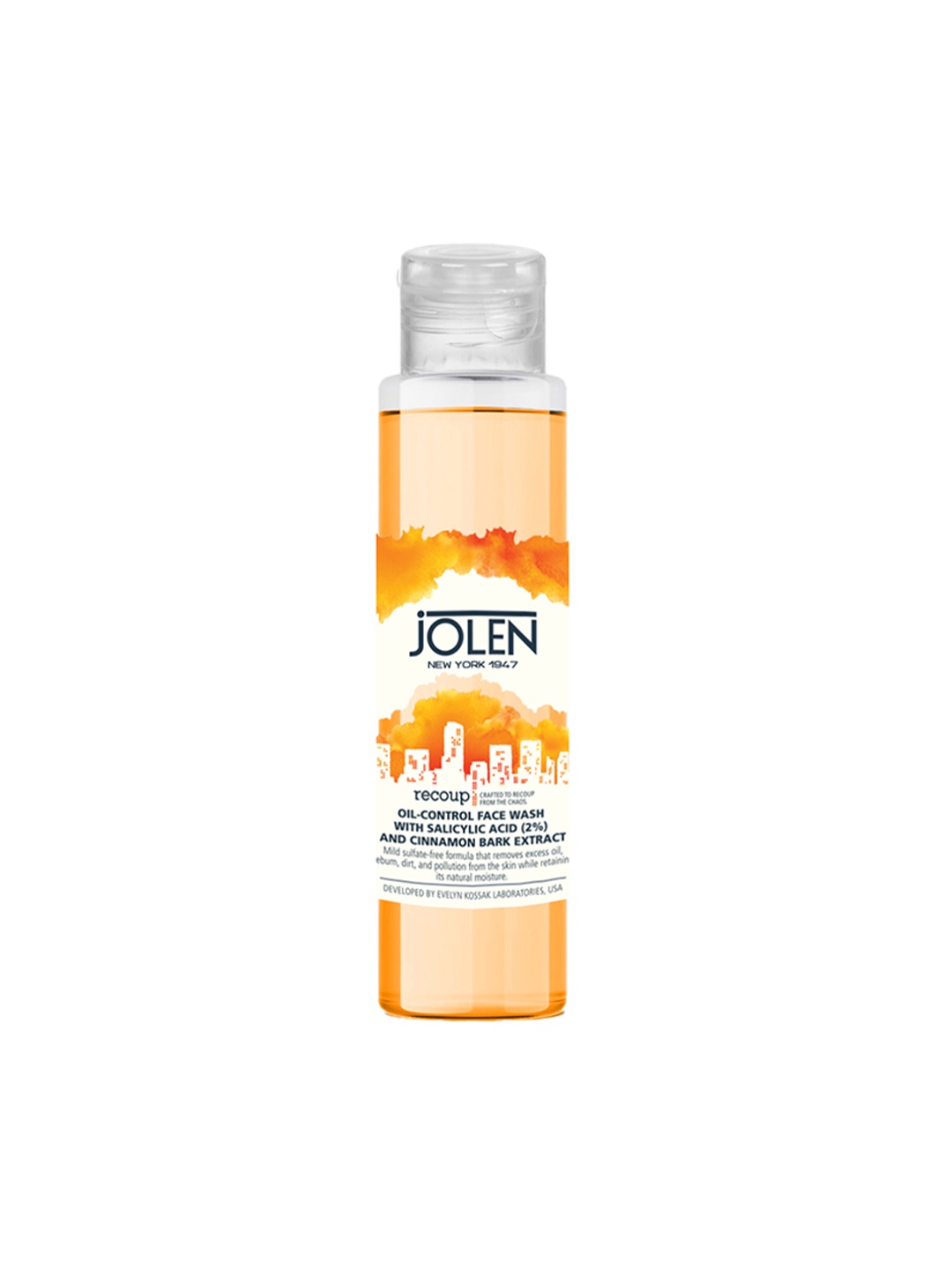 

Jolen New York Recoup Oil-Control Face Wash with Salicylic Acid & Cinnamon Bark - 100ml, Orange