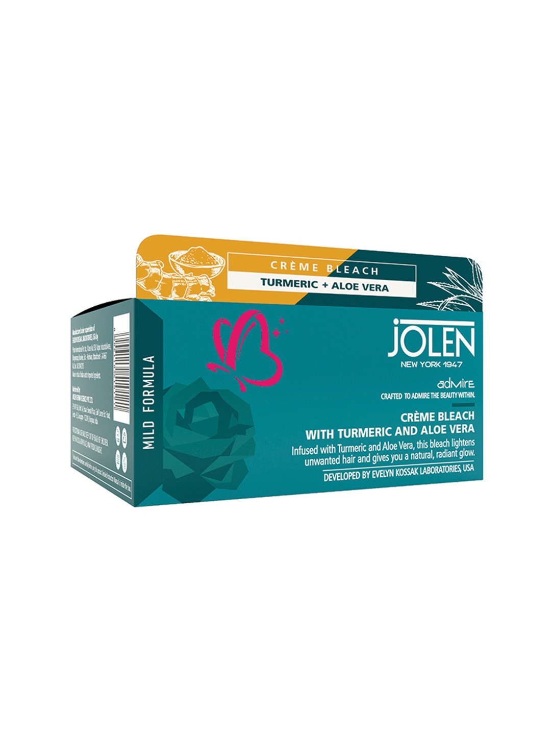 

Jolen New York Turmeric & Aloe Vera Creme Bleach-247g, Green