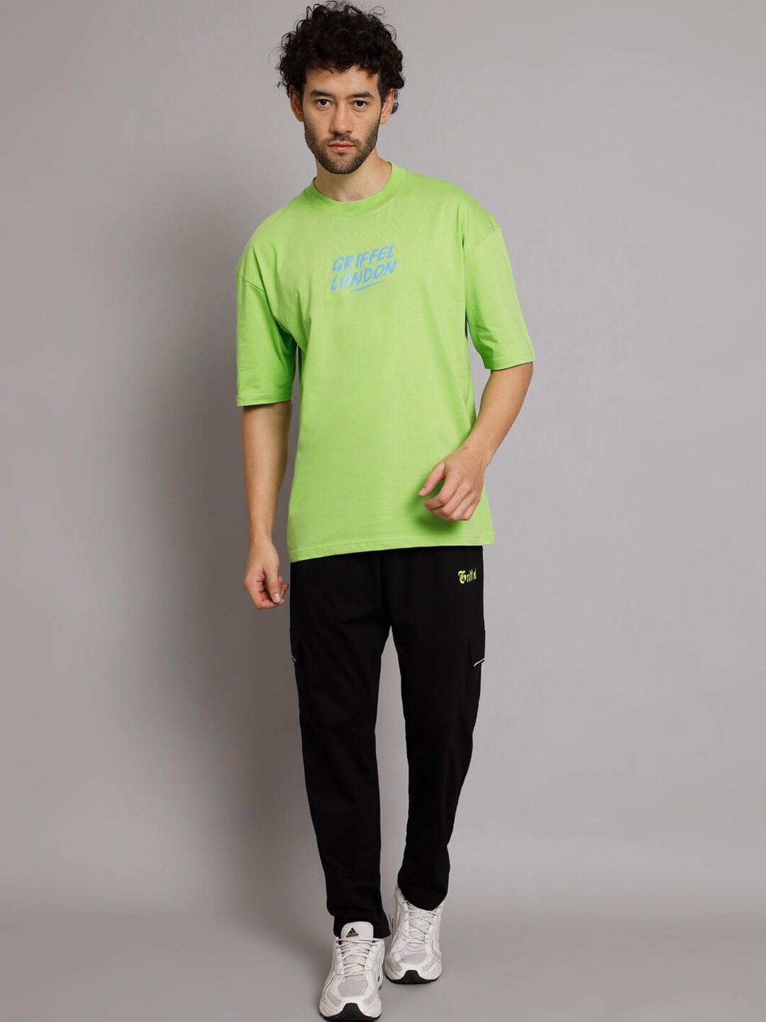 

GRIFFEL Printed Pure Cotton T-shirt with Trousers, Green