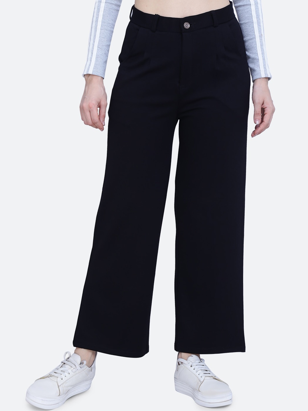 

FCK-3 Women Original Loose Fit High-Rise Parallel Trousers, Black