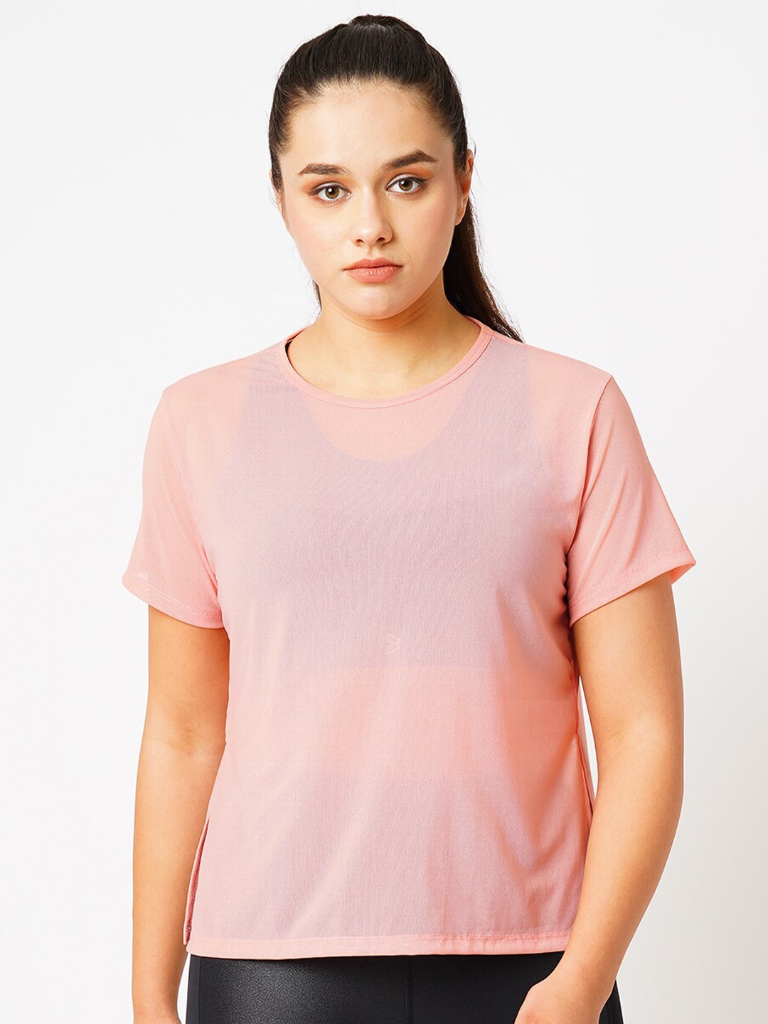 

BODD ACTIVE Round Neck Styled Back Sports Top, Pink