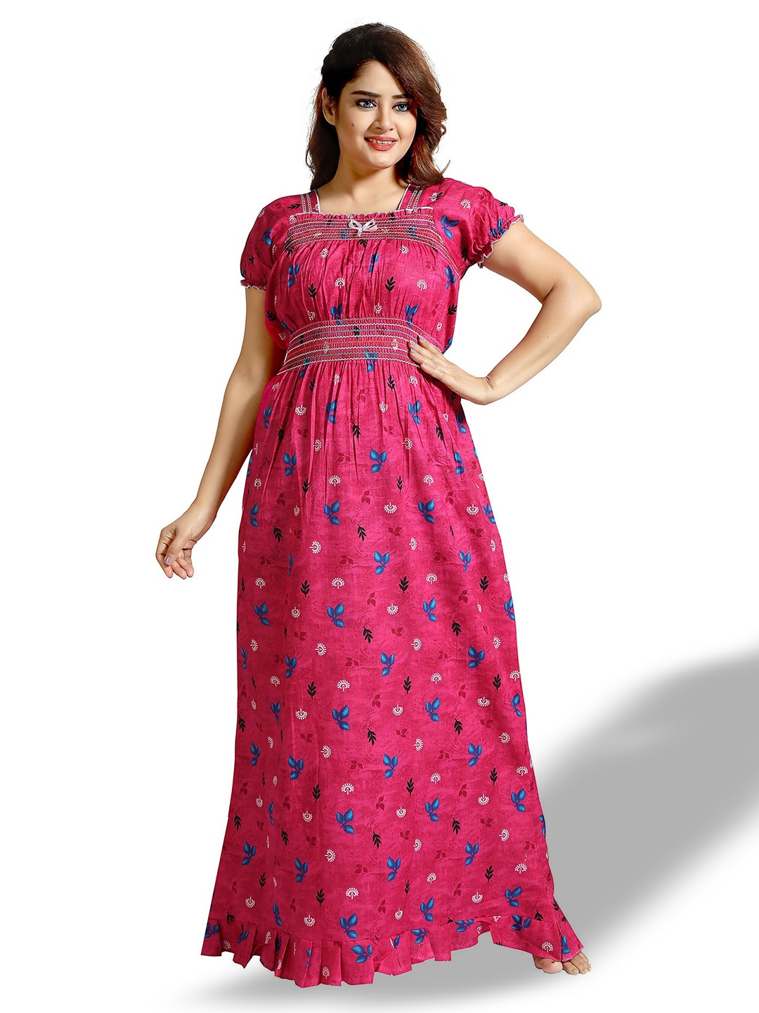 

CINCO Floral Printed Square Neck Maxi Nightdress, Pink