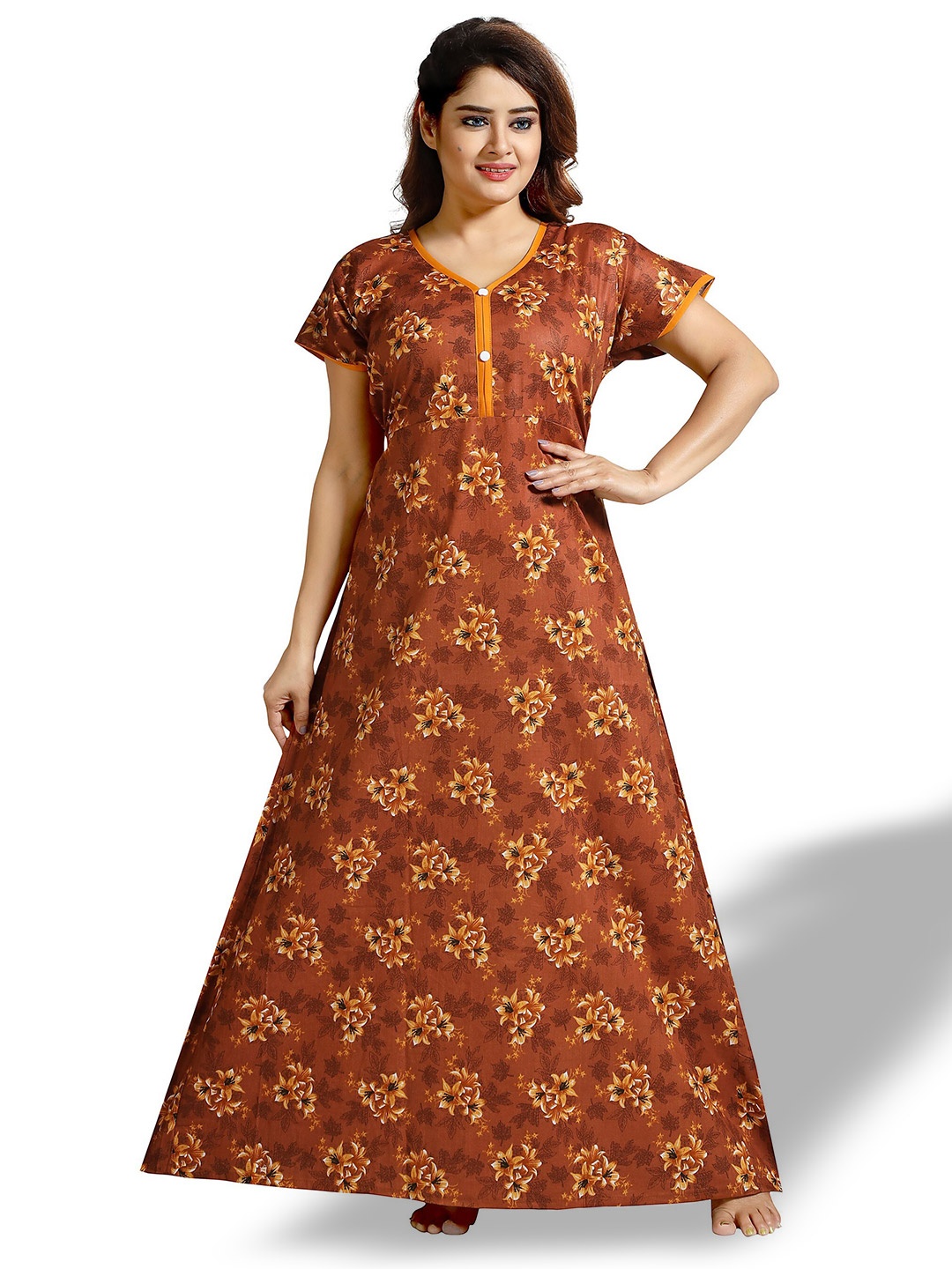 

CINCO Floral Printed V-Neck Maxi Nightdress, Brown