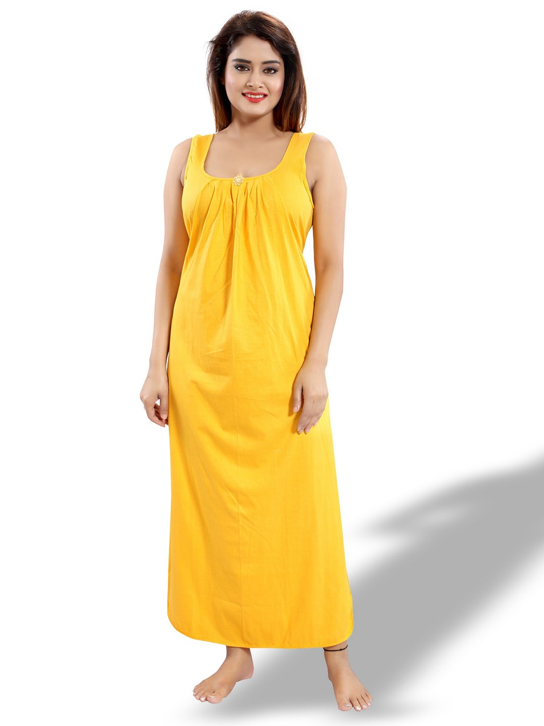 

CINCO Square Neck Maxi Nightdress, Yellow