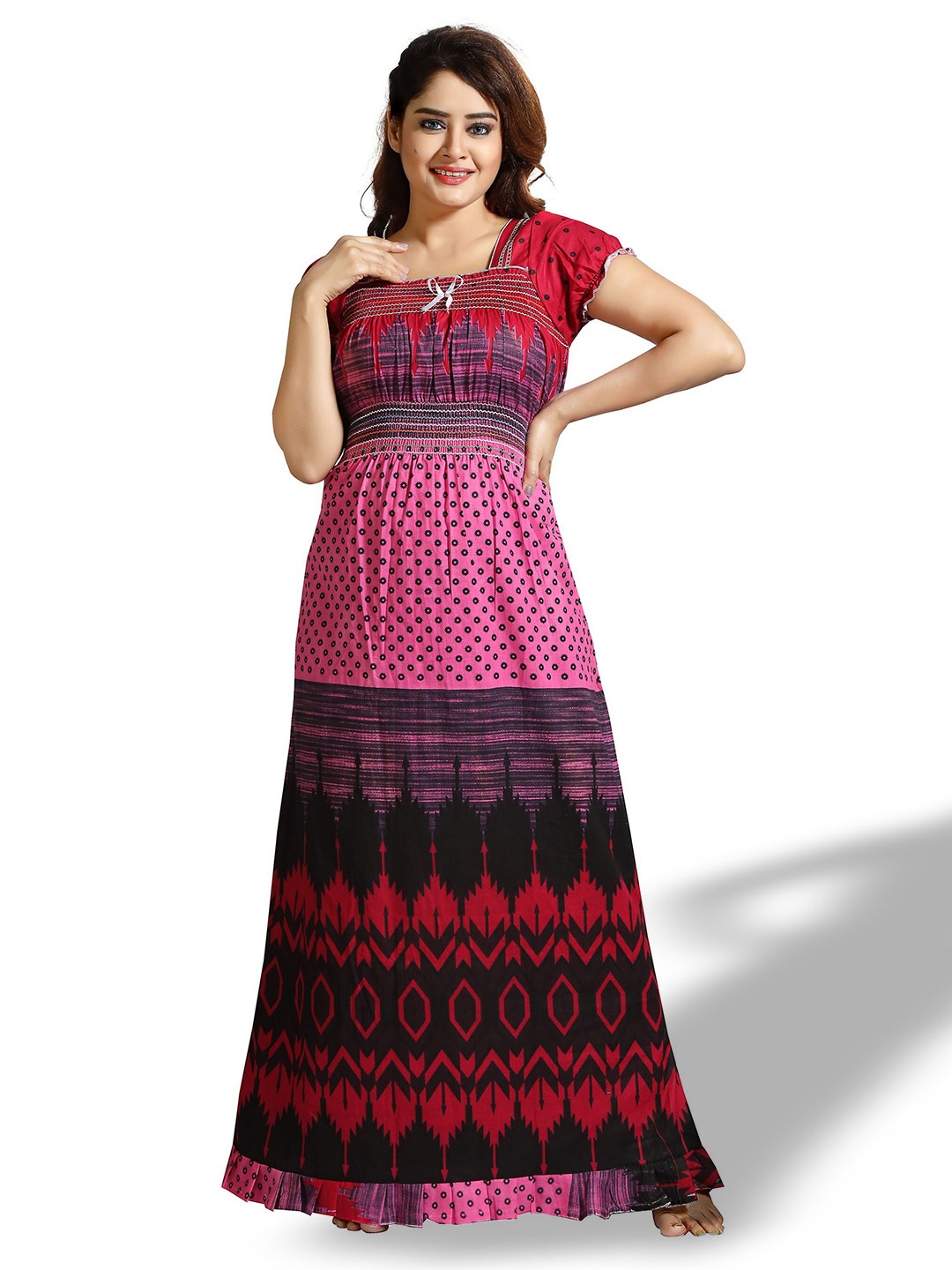 

CINCO Floral Printed Square Neck Maxi Nightdress, Pink