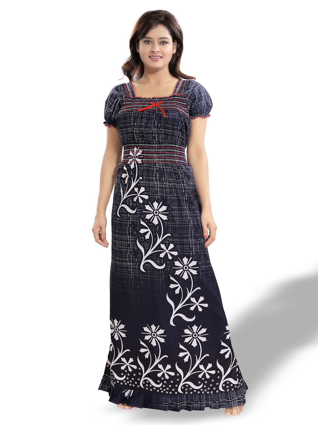

CINCO Floral Printed Square Neck Maxi Nightdress, Navy blue