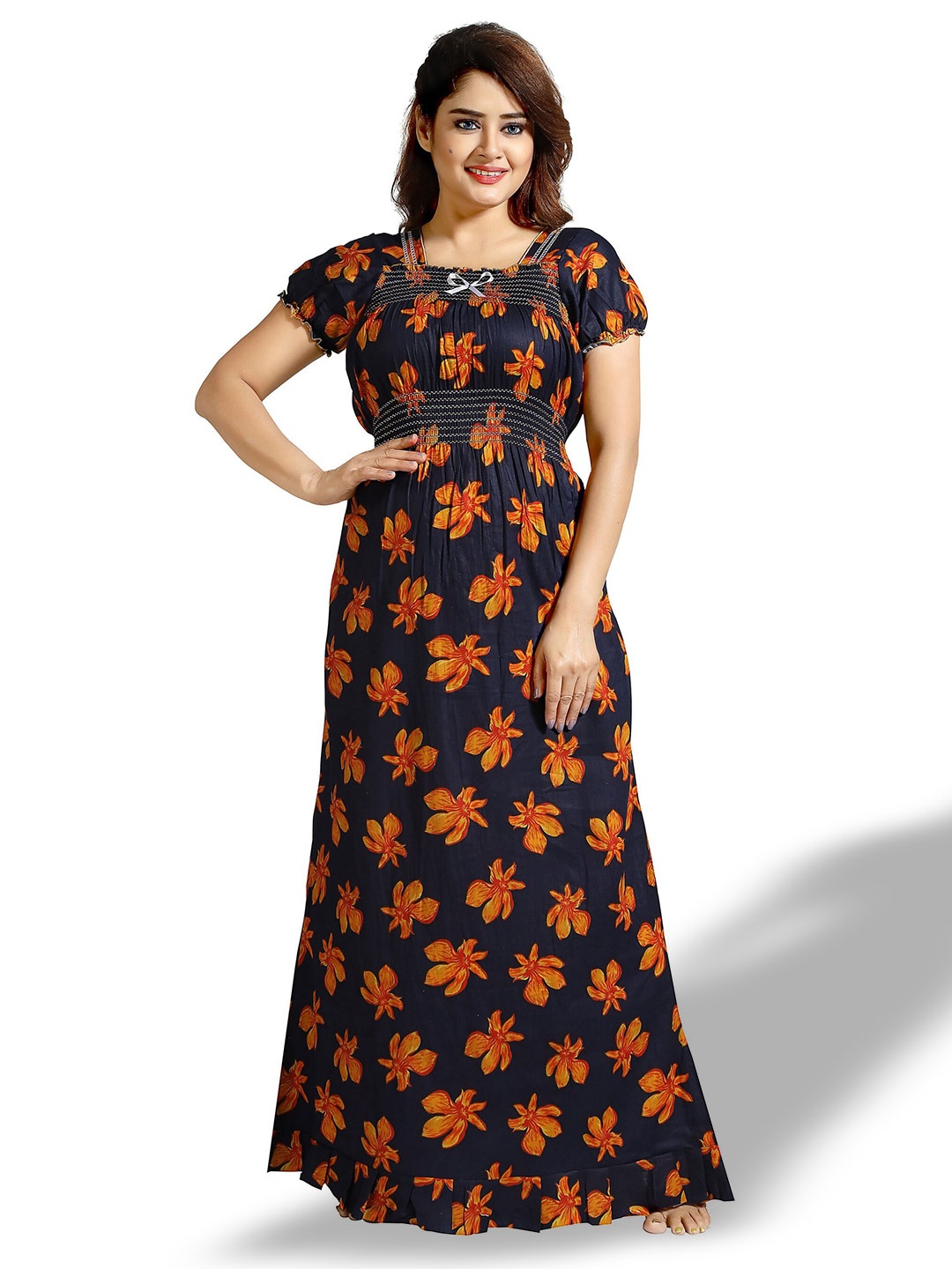 

CINCO Floral Printed Maxi Nightdress, Navy blue