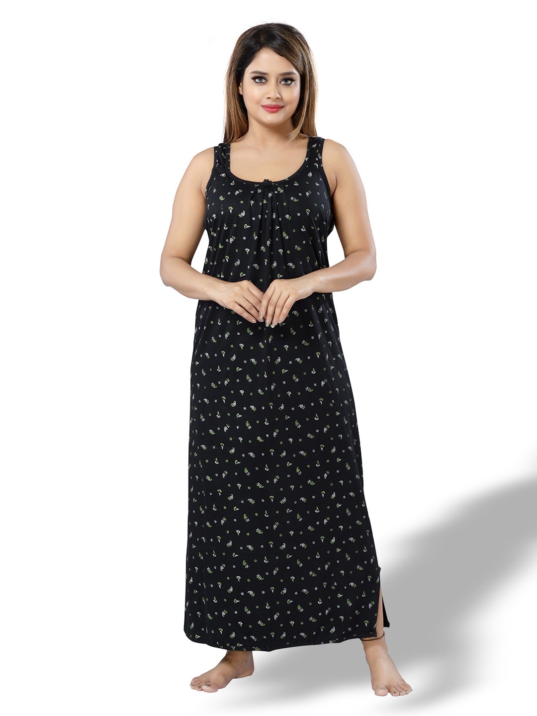 

CINCO Floral Printed Maxi Nightdress, Black