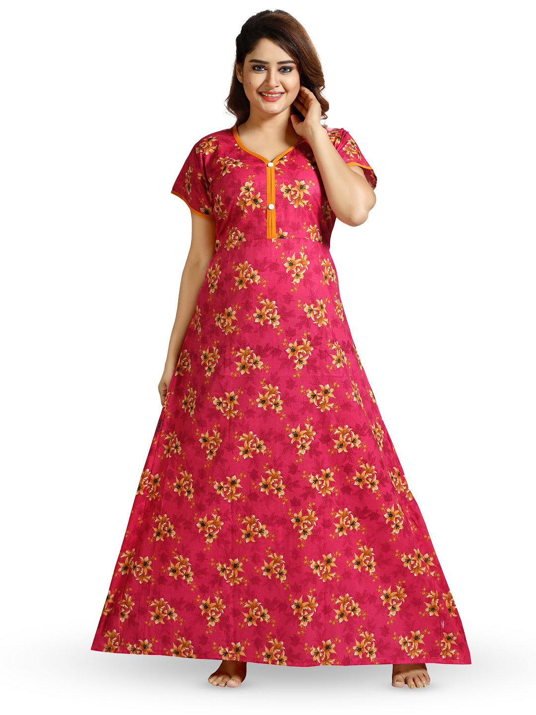 

CINCO Floral Printed V-Neck Maxi Nightdress, Pink