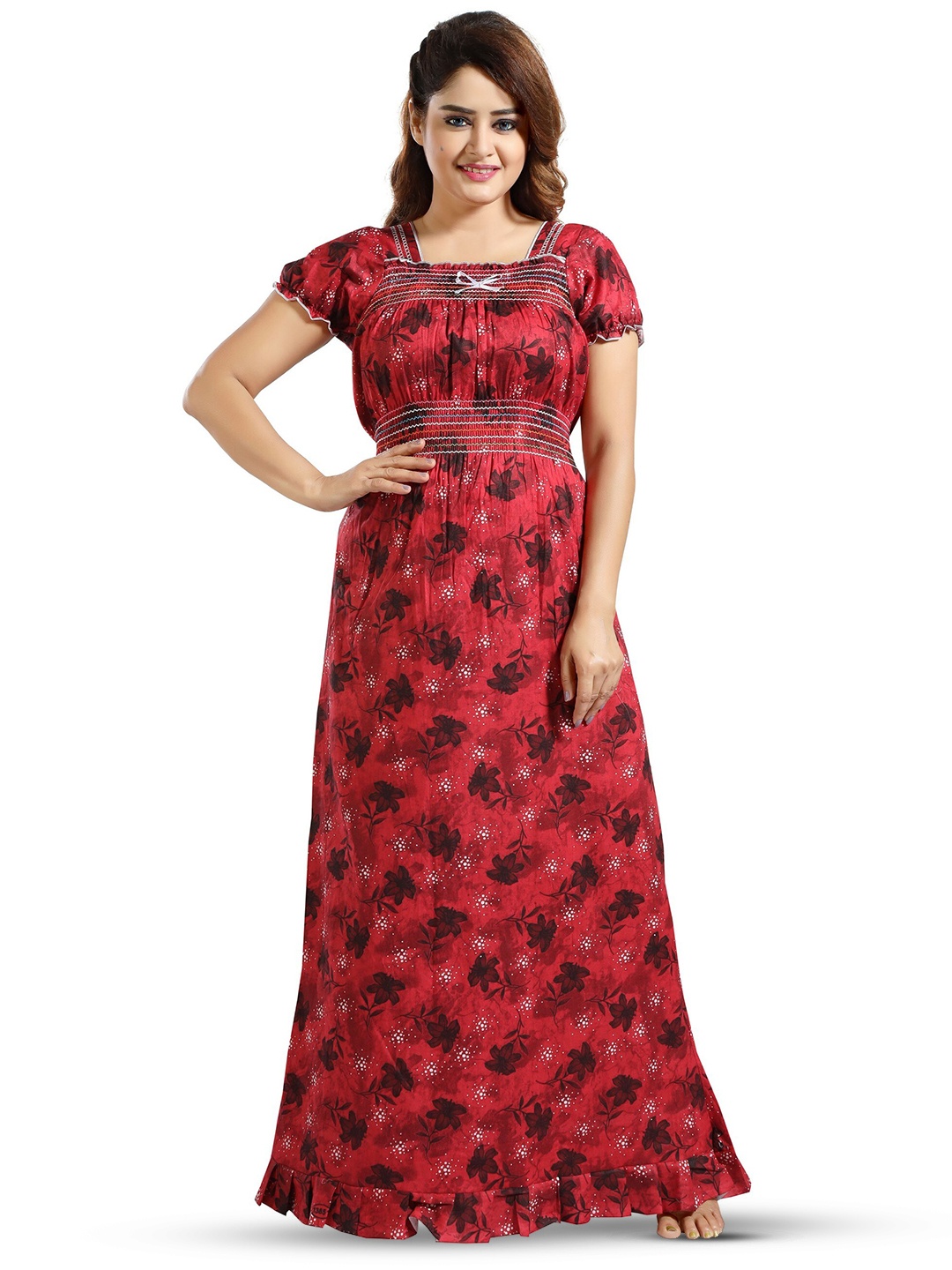 

CINCO Floral Printed Maxi Nightdress, Red