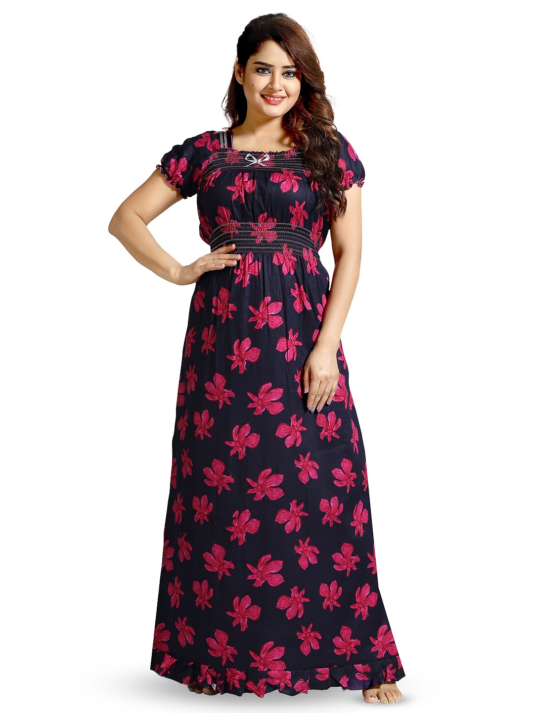

CINCO Floral Printed Maxi Nightdress, Navy blue