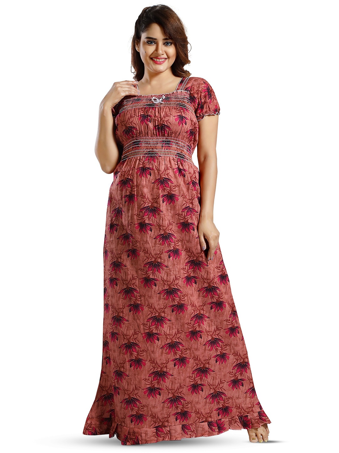 

CINCO Floral Printed Maxi Nightdress, Brown