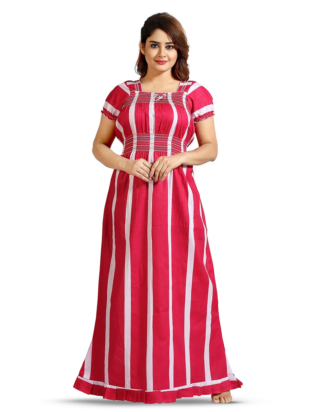 

CINCO Striped Maxi Nightdress, Pink