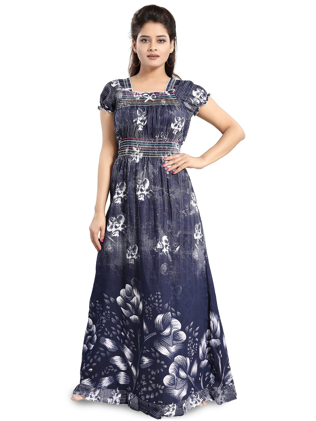 

CINCO Floral Printed Maxi Nightdress, Navy blue
