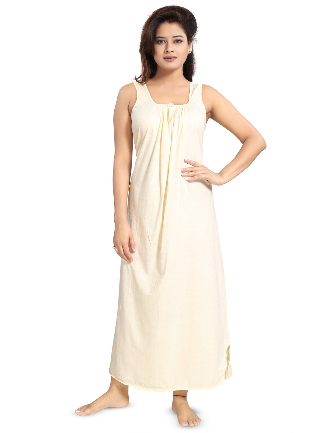 

CINCO Round Neck Sleeveless Maxi Nightdress, Cream