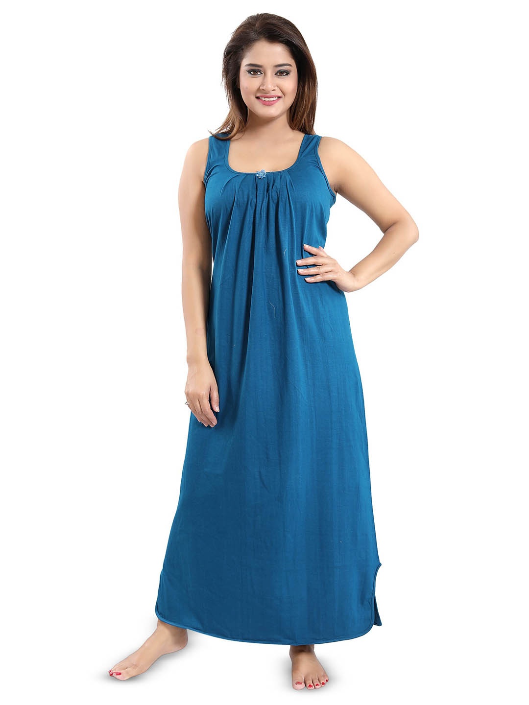 

CINCO Round Neck Sleeveless Maxi Nightdress, Blue