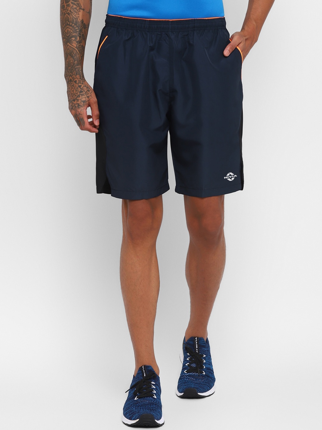 NIVIA Men Mid-Rise Regular Fit Sports Shorts, Blue