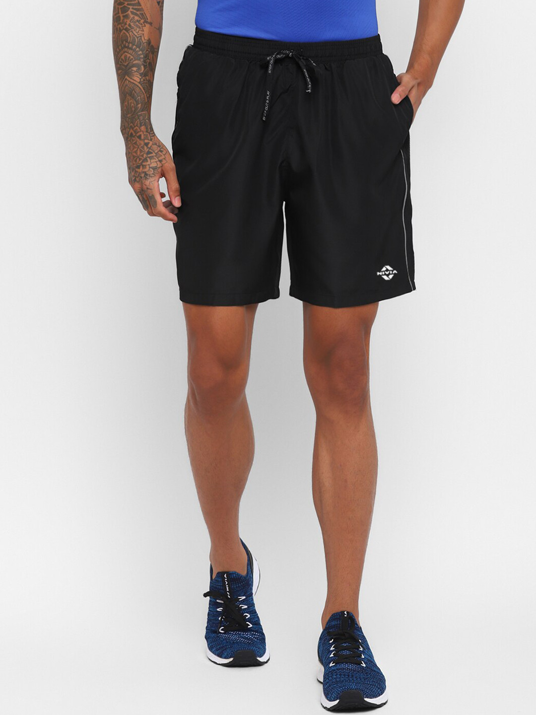 

NIVIA Men High-Rise Outdoor Sports Shorts, Black