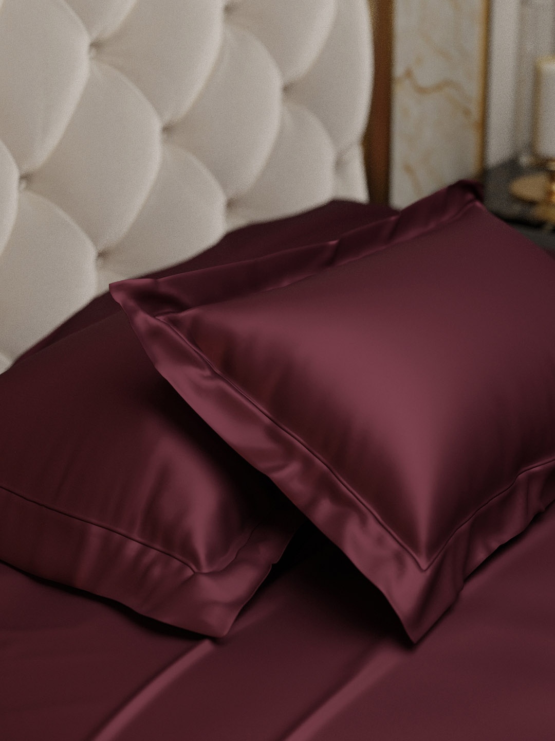 

Stoa Paris Date Night Burgundy 2-Pcs Satin Pillow Covers