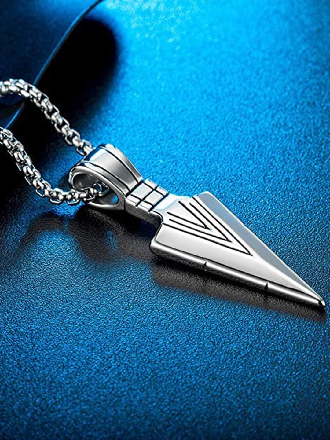 

KRYSTALZ Men Silver-Plated Arrow Pendant With Chain