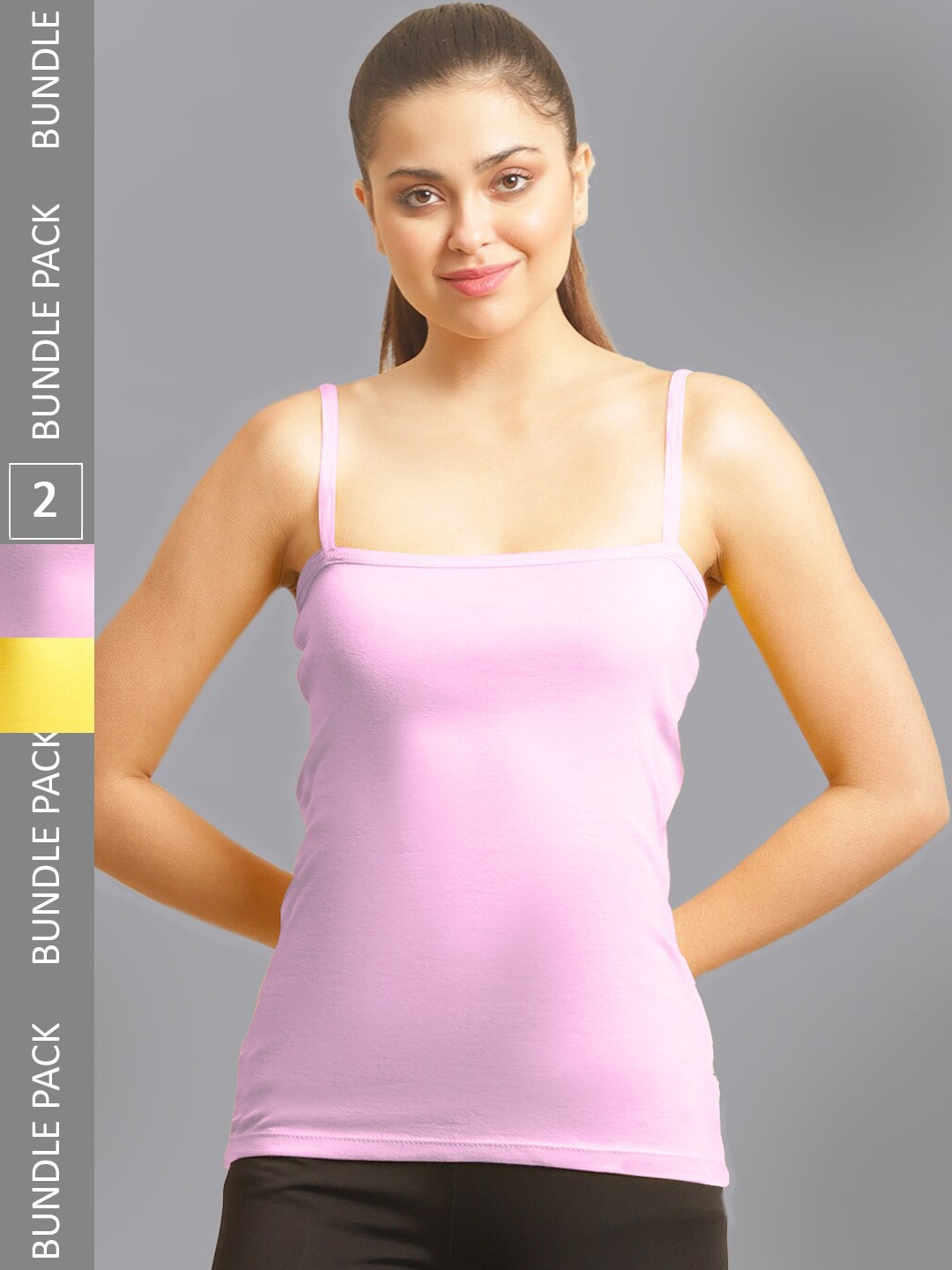 

FBAR Pack of 2 Pure Cotton Bio-Wash Camisoles, Purple