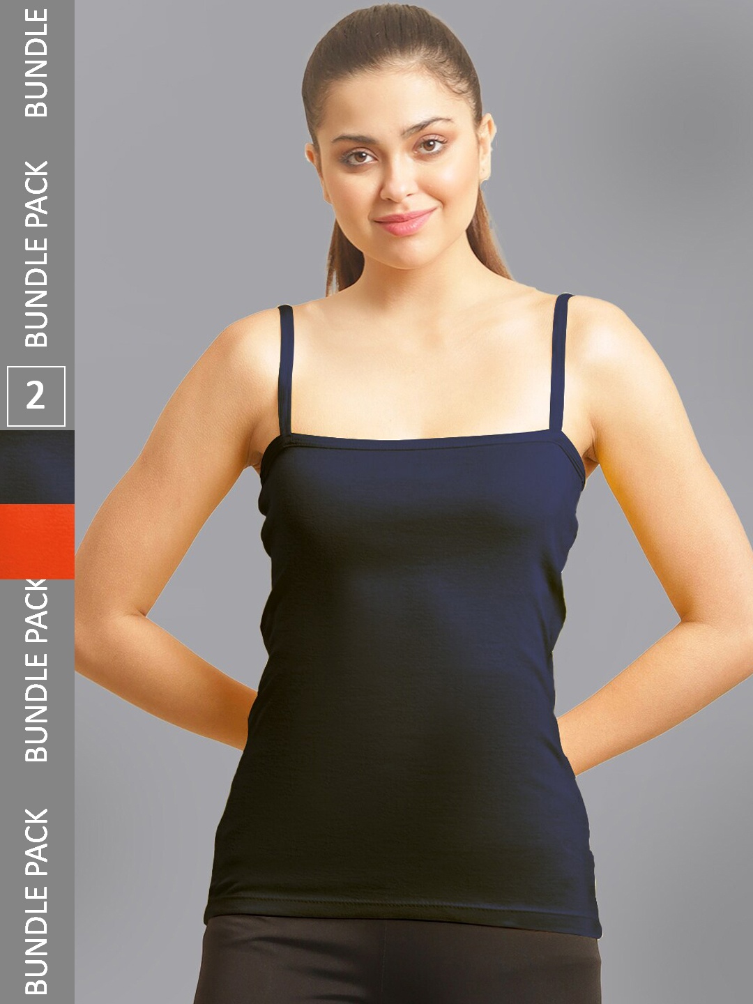 

FBAR Pack Of 2 Non-Padded Bio Wash Camisoles, Orange