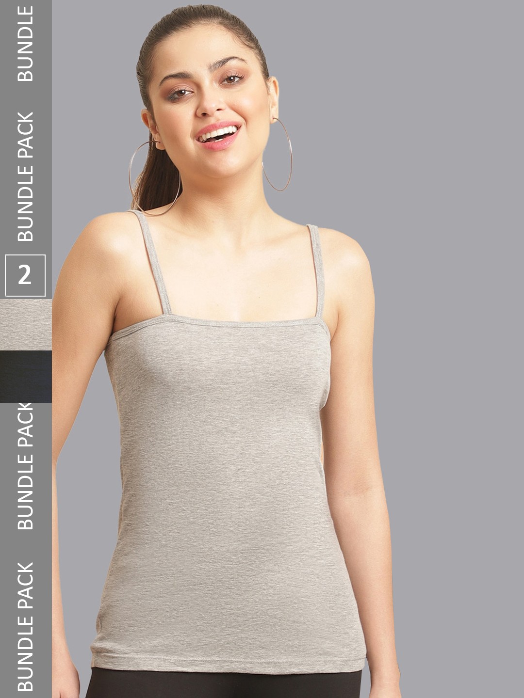 

FBAR Pack Of 2 Non-Padded Camisoles, Grey