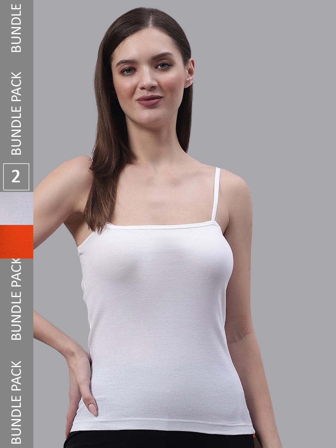 

FBAR Pack Of 2 Non-Padded Cotton Camisoles, White