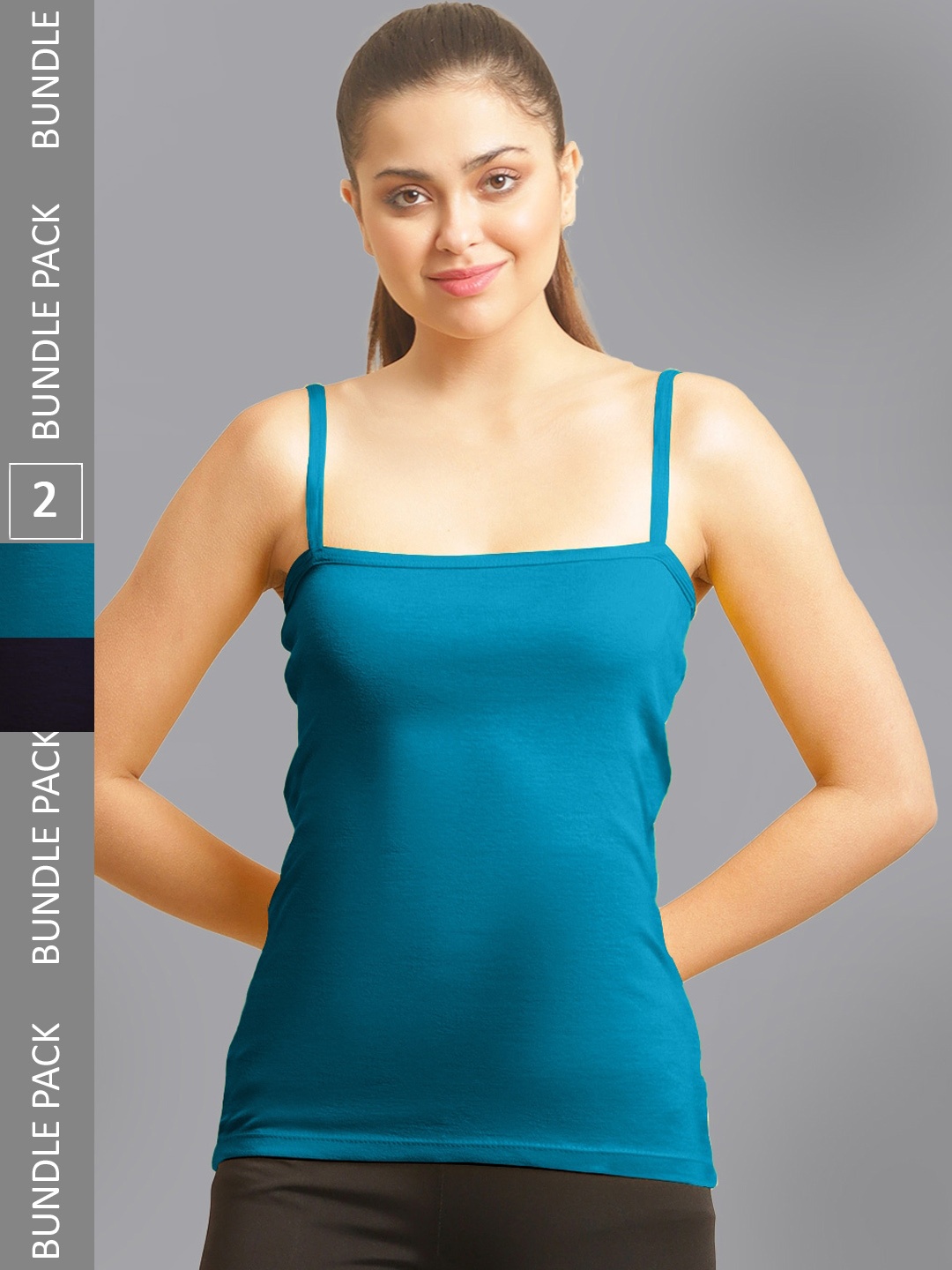 

FBAR Pack Of 2 Non-Padded Skin Friendly Camisoles, Blue