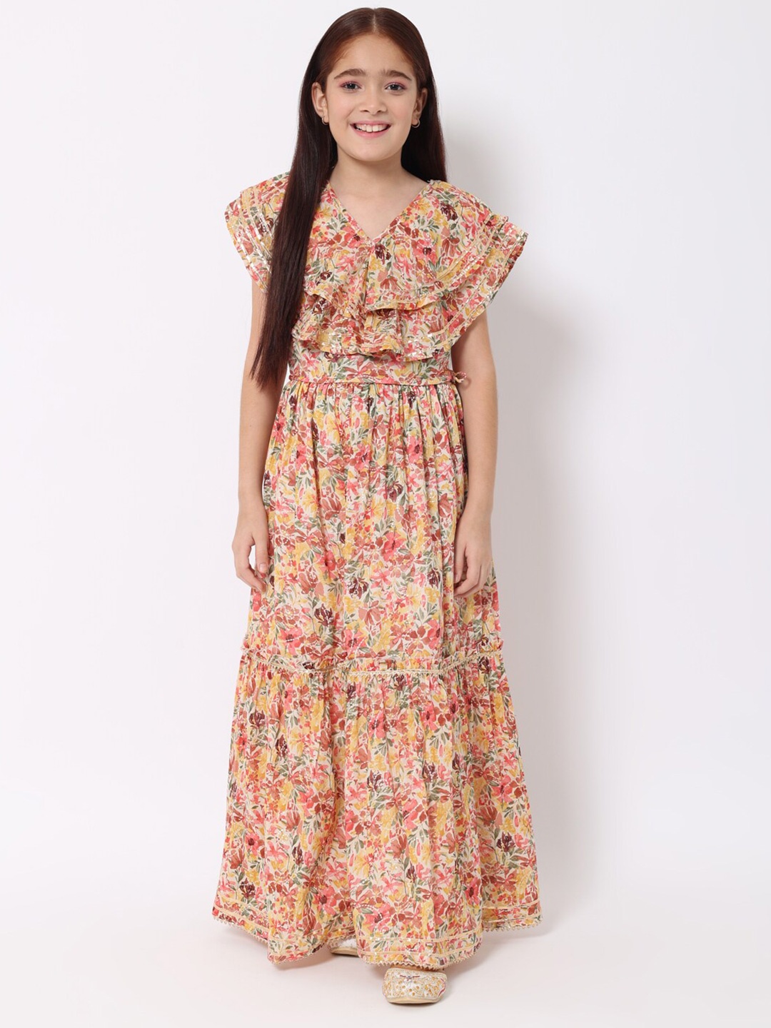 

Readiprint Girls Printed Ready to Wear Lehenga & Choli, Peach