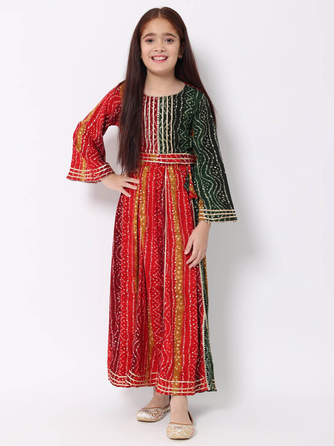 

Readiprint Fashions Girls Printed Ready to Wear Lehenga & Choli, Red