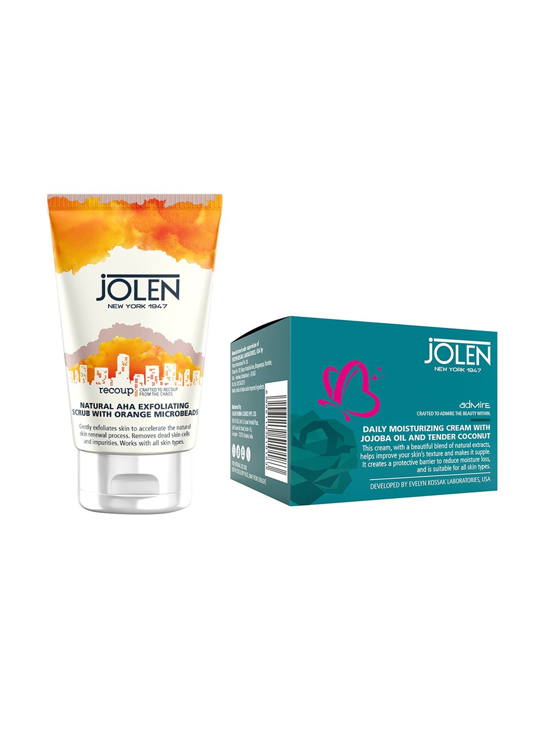 

Jolen New York Natural AHA Exfoliating Scrub & Daily Cream, Orange